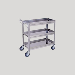 CARRO DE SERVICIOS DE ACERO INOXIDABLE 80X45  DE 3 BANDEJAS ANION